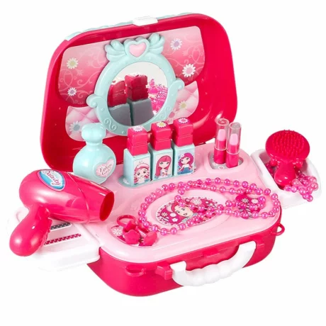 Set de infrumusetare pentru fetite 2 in 1 Gentuta Beauty Fashion Girls, 20 accesorii, roz