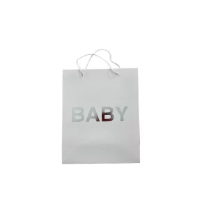 Punga cadou, Baby, 26 X 32 X 10, alb/argintiu, Alhena®