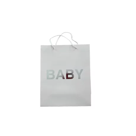 Punga cadou, Baby, 26 X 32 X 10, alb/argintiu, Alhena®