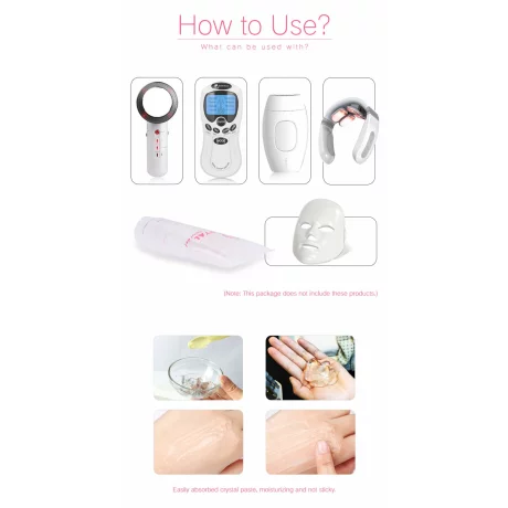 Gel conductor pentru tratamentele cu ultrasunete, electrostimulare, IPL, cavitatie, radiofrecventa, 300 g, auriu