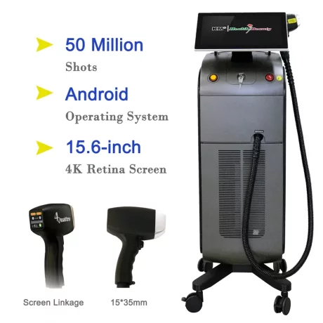 Aparat Profesional pentru Epilare Definitiva Titanium Ice Platinum cu Dioda Laser, 3 lungimi de unda 755nm, 808nm, 1064nm 50MIL impulsuri, 800W