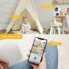 Camera de supraveghere duala 6m interioara pentru monitorizare bebelusi Alhena®, WIFi, 360°, cu senzor de miscare, urmarire automata umana, vedere nocturna color, audio bidirectional, lentile duale