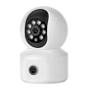 Camera de supraveghere duala 6m interioara pentru monitorizare bebelusi Alhena®, WIFi, 360°, cu senzor de miscare, urmarire automata umana, vedere nocturna color, audio bidirectional, lentile duale