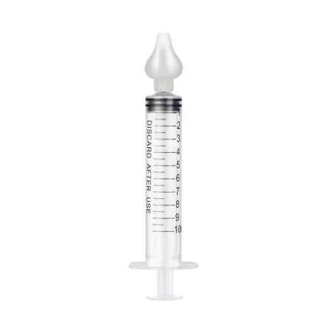 Seringa pentru spalaturi nazale cu varf din silicon moale, Alhena®, decongestionant nazal, irigator nazal, transparent, 10ml, set doua bucati