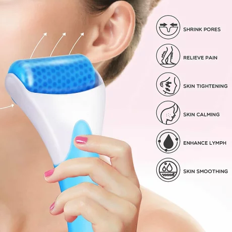 Aparat de masaj facial Ice Roller, bleu