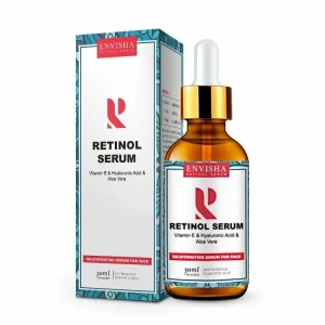 Ser cu Retinol 2,5% si vitamina E, Acid Hialuronic si Aloe Vera pentru fata, anti-imbatranire efect de Hidratare, Envisha, 30ml