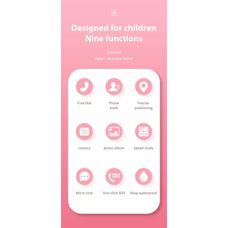 Ceas smartwatch pentru copii, Alhena®,  de înaltă calitate Y31 HD Apel video Wifi, Poziție de urmărire a locației, SOS,  Cartelă Sim, GPS, Monitorizare sanatate