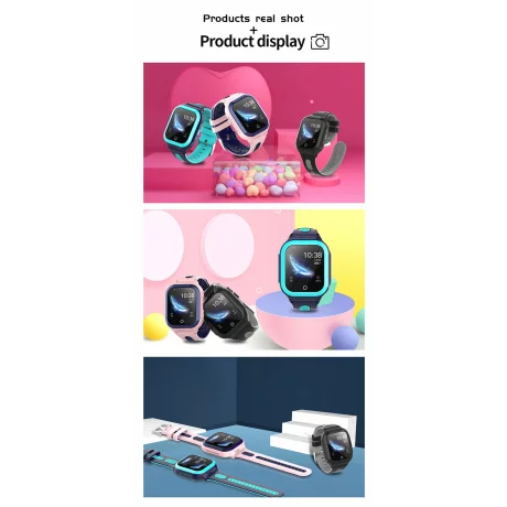 Ceas smartwatch pentru copii 4G, Alhena®, Model 2023, DF70A, HD, Apel video Wifi, Pozitie de urmarire a locatiei, SOS,  Cartela Sim, GPS, Monitorizare sanatate, Albastru