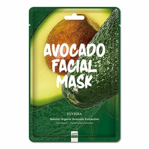 Masca faciala tip servetel cu extract de avocado, organica, reparatoare, hranitoare, Envisha