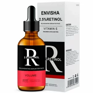 Ser cu Retinol 2,5% si vitamina E pentru fata, anti-imbatranire cu efect de hidratare, Envicha, 30ml