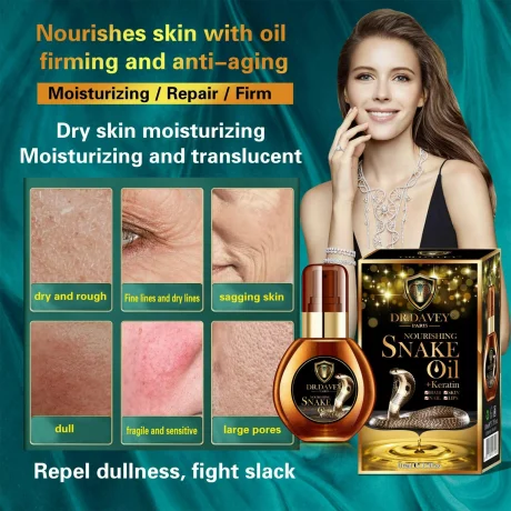 Ulei de sarpe cu Keratina pentru fata si par, Revitalizant pentru piele, hidratant, hranitor, iluminator, Roushun, 30ml