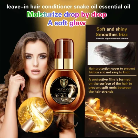 Ulei de sarpe cu Keratina pentru fata si par, Revitalizant pentru piele, hidratant, hranitor, iluminator, Roushun, 30ml