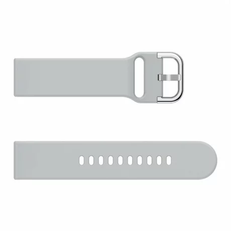 Curea de silicon pentru smartwatch, cu pini, latime 22 mm, universala, Alhena®, gri