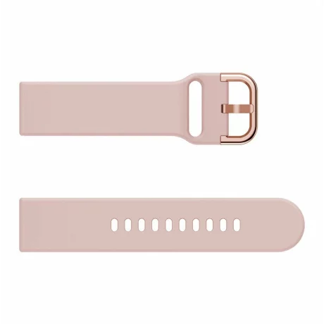 Curea de silicon pentru smartwatch, cu pini, latime 22 mm, universala, Alhena®, roz sakura