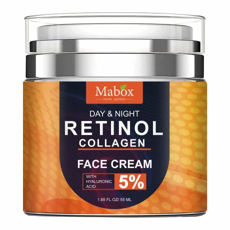 Crema de fata Mabox Retinol &amp; Collagen, Acid Hialuronic 5%, Colagen, Retinol (Vitmaina A), Vitamina E, Unt de Shea, Aloe Vera, hitratanta, antirid, 55 ml