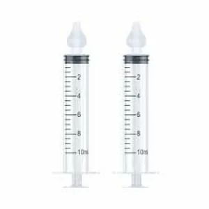 Set doua seringi pentru spalaturi nazale cu varf din silicon moale, Alhena®, decongestionant nazal, irigator nazal, transparent, 10ml