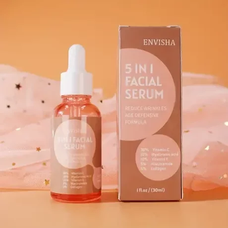 Ser facial 5 in 1, Amestec de ingrediente sinergice cu  5%Niacinamidă 30%Vitamina C 10%Vitamina E 10%HA 5%Colagen, 30 ml, Envisha, fara parabeni, fara silicon