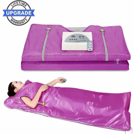 Termocuverta cu doua zone infrarosu, telecomanda, Alhena ® mov cu infrarosu pentru slabit, anticelulita,  profesionale pentru terapie de detoxifiere