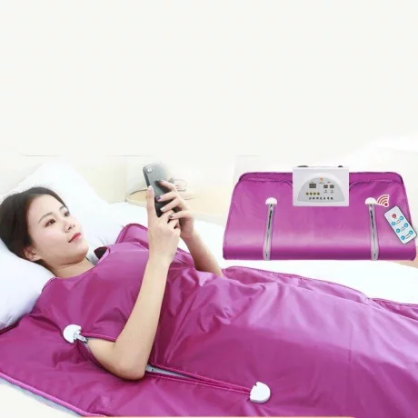 Termocuverta cu doua zone infrarosu, telecomanda, Alhena ® mov cu infrarosu pentru slabit, anticelulita,  profesionale pentru terapie de detoxifiere