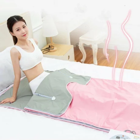 Termocuverta cu doua zone infrarosu, telecomanda, Alhena ® mov cu infrarosu pentru slabit, anticelulita,  profesionale pentru terapie de detoxifiere