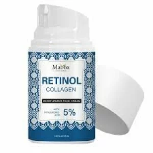 Crema de fata Mabox Retinol &amp; Collagen, Retinol (Vitmaina A), Colagen, Acid Hialuronic 5%, Unt de Shea, Aloe Vera, Ulei de Jojoba, Tocoferol (Vitamina E), hitratare, antirid, 55 ml