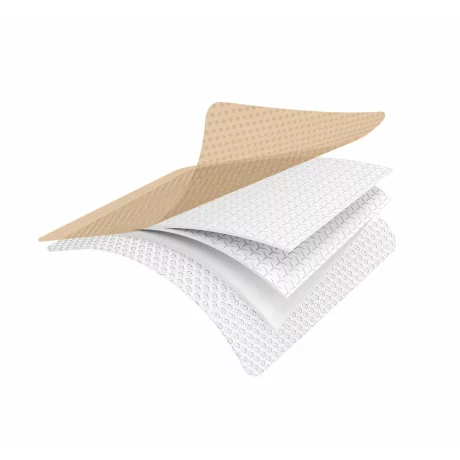 Pansament antiescara, ulcere varicoase, Alhena®, incizii operatorii, utilizat pentru rani cu exudare puternica, din spuma cu adeziv siliconic cu margine blanda pentru ingrijirea ranilor, 10X10 cm