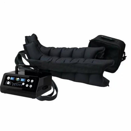 Aparat de presoterapie pentru drenaj limfatic si masaj Alhena® M-PRO 3001, 2 X 6 camere de compresie aer, 6 moduri de tratament, 30-250 mmHg, recuperare medicala, masaj terapeutic, refacere musculara, marimea XXL, negru