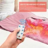 Termocuverta cu doua zone infrarosu Alhena® XC-RZT02, maneci, telecomanda, patura pentru sauna cu infrarosu, diminuarea celulitei, slabit, modelarea corpului, detoxifiere, pentru uz personal sau salon, roz