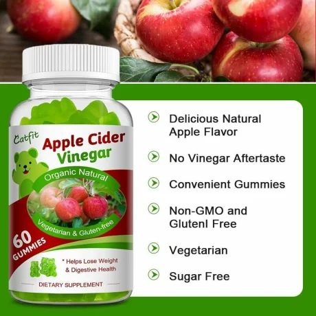 Bomboanele gumate vegane din Cidru de mere verzi pentru slabit, scadere in greutate, detoxifiere enzimatica, stimuleaza metabolismul, suprima pofta de mancare, 60 buc, Alhena®