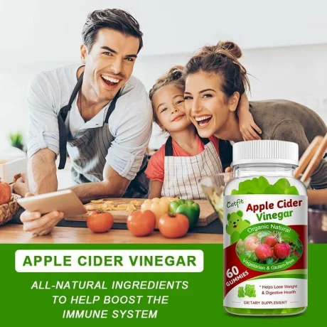 Bomboanele gumate vegane din Cidru de mere verzi pentru slabit, scadere in greutate, detoxifiere enzimatica, stimuleaza metabolismul, suprima pofta de mancare, 60 buc, Alhena®