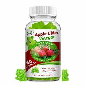 Bomboanele gumate vegane din Cidru de mere verzi pentru slabit, scadere in greutate, detoxifiere enzimatica, stimuleaza metabolismul, suprima pofta de mancare, 60 buc, Alhena®