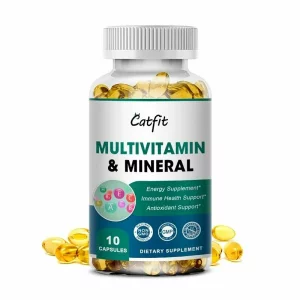 Capsule zilnice de Multivitamine si Minerale Catfit, 10 capsule, vitamine si minerale esentiale pentru a stimula energia imunitatea si sustinerea sanatatii, Antioxidant