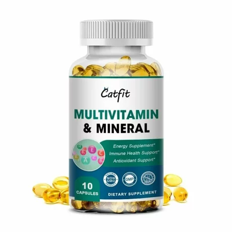 Capsule zilnice de Multivitamine si Minerale Catfit, 10 capsule, vitamine si minerale esentiale pentru a stimula energia imunitatea si sustinerea sanatatii, Antioxidant