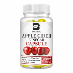 Otet din cidru de mere pentru digestie, 120 capsule, detoxifiere si arderea grasimilor. 100% natural, ajutor in cura de slabire, ajuta la mentinerea nivelului normal al glicemiei