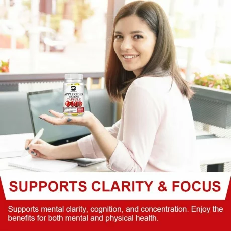 Otet din cidru de mere pentru digestie, 120 capsule, detoxifiere si arderea grasimilor. 100% natural, ajutor in cura de slabire, ajuta la mentinerea nivelului normal al glicemiei