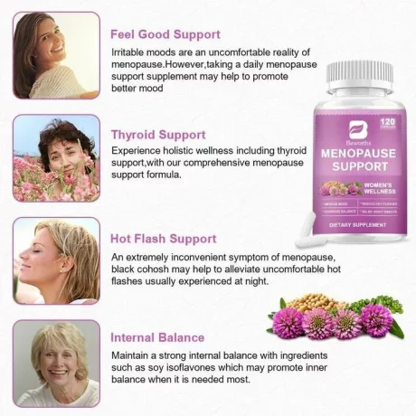 Supliment complet in menopauza pe baza de plante, echilibru hormonal, complex de ameliorare a bufeurilor, 90 bucati, Beworths