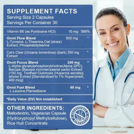 Suplimente pentru creier, memorie si concentrare: sprijin pentru memorare, 60 buc, Capsule pentru sanatatea creierului, Beworths