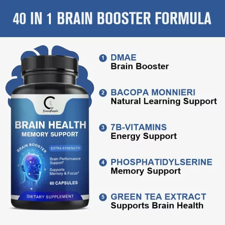 Suplimente pentru creier, memorie si concentrare: sprijin pentru memorare, 60 buc, Capsule pentru sanatatea creierului, Beworths