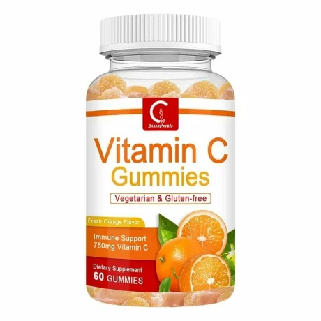 Vitamina C, 750mg, Suport pentru imunitate, fara Gluten, Organic, Green People, jeleuri VC Energy Gummies, Supliment Zilnic Pentru Adulti si copii, 60buc, Alhena®
