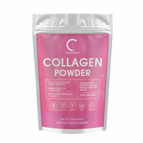 Supliment cu pudra de colagen fara arome - contribuie la sanatatea parului, unghiilor, pielii, oaselor si articulatiilor, recuperarea dupa antrenament, (100 g), Alhena® Greenpeople