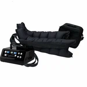 Aparat de presoterapie pentru drenaj limfatic si masaj Alhena® M-PRO 3001, 2 X 6 camere de compresie aer, 6 moduri de tratament, 30-250 mmHg, recuperare medicala, masaj terapeutic, refacere musculara, marimea M, negru