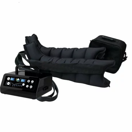Aparat de presoterapie pentru drenaj limfatic si masaj Alhena® M-PRO 3001, 2 X 6 camere de compresie aer, 6 moduri de tratament, 30-250 mmHg, recuperare medicala, masaj terapeutic, refacere musculara, marimea M, negru
