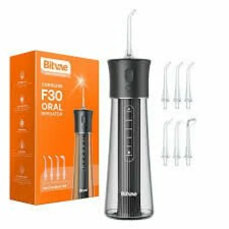 Irigator dentar Alhena®curatare profesionala fara fir, dus bucal, ata dentara, portabil cu functie de masaj, indicat in parodontoza, purtatorii de aparate dentare, IPX7, BV F5020E, negru