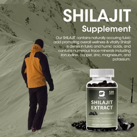 Shilajit Rasina Pura de Himalaya, energie si vitalitate, imunitate, stres, echilibru hormonal, sanatate mentala, minte si memorie, muschi, Beworths Immune Boost Organic, 60 capsule