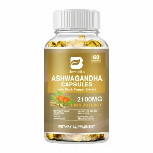 Ashwagandha Complex Softgel Capsule, Extract de piper negru din rădăcină de Ashwagandha, Suplimente din plante, Beworths