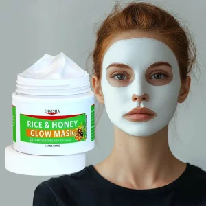 Masca de fata cu orez si miere, Extract organic, vegan, pe baza de plante, Oryza Stiva, Curatare in profunzime, control si echilibru al sebumului, strangerea porilor, uniformizarea nuantei pielii, 175g, Envisha