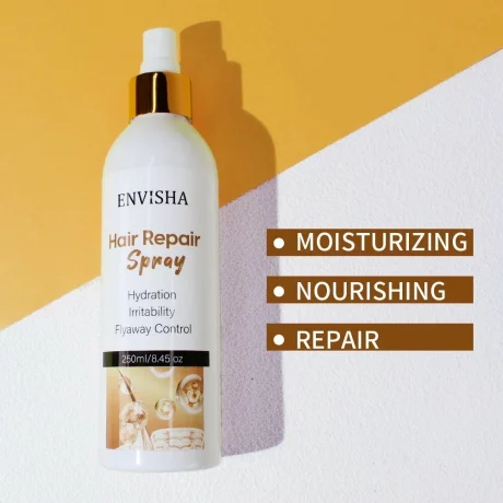 Spray tratament cu Keratina organic pentru repararea parului uscat, deteriorat, ingrijirea parului, prevenirea caderii parului, anti-matreata, controlul sebumului, Ulei de argan, ulei de ricin, 250 ml, Envisha
