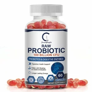 Capsule probiotice si enzime digestive suport pentru absorbtia nutrientilor, sanatate digestiva, 100 de miliarde de CFU si 34 de tulpini