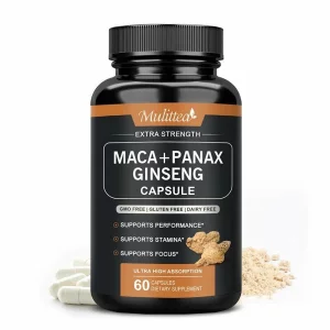Extract de radacina de maca neagra capsula complexa de ginseng coreean Panax Capsula de maca, energizant, echilibreaza balanta hormonala