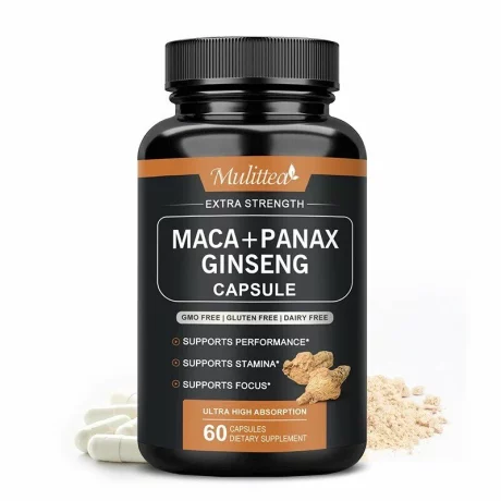 Extract de radacina de maca neagra capsula complexa de ginseng coreean Panax Capsula de maca, energizant, echilibreaza balanta hormonala